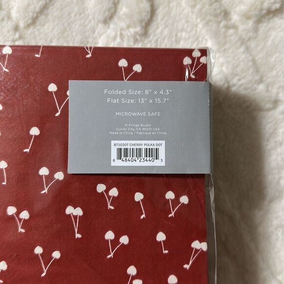 Fringe Bundle of 2 pack x 32 each Burgundy White Cherry Guest Paper Towel Napkin - Picture 6 of 6